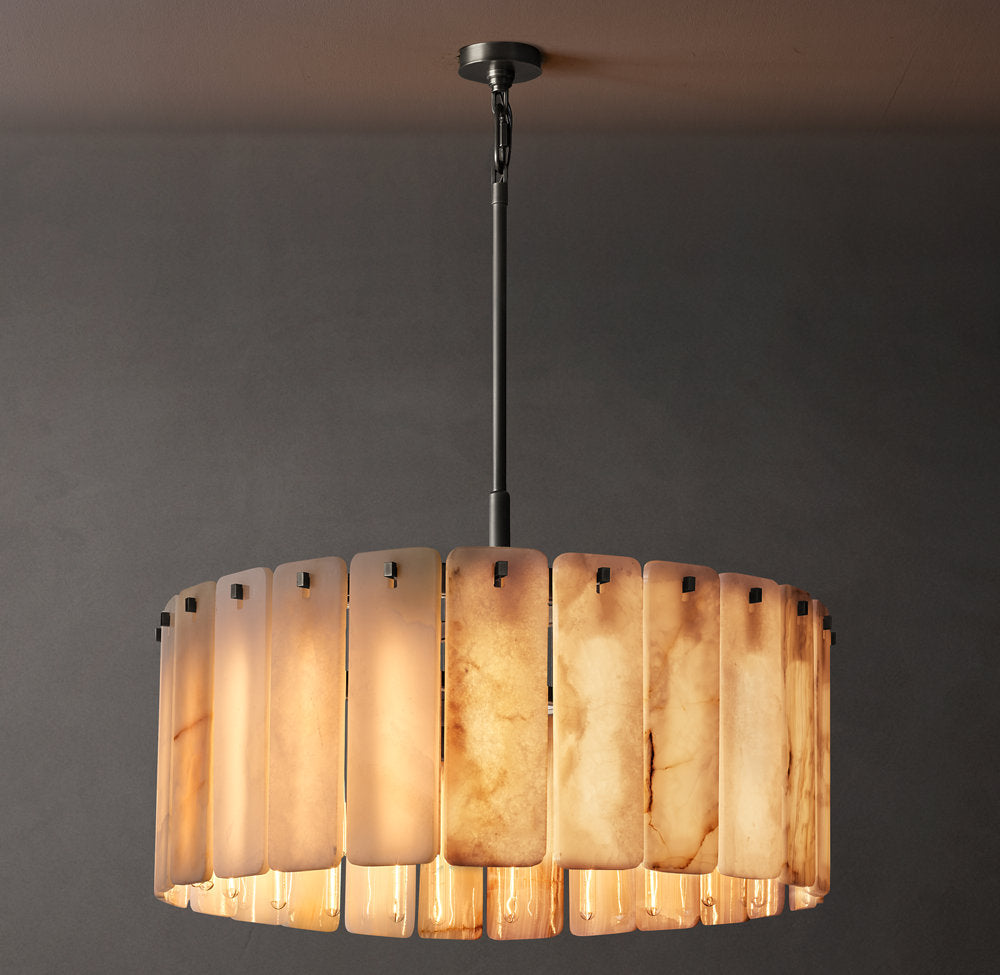 Solenne Natural Onyx Halo Chandelier