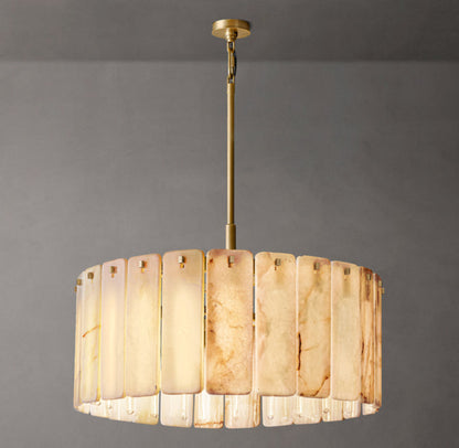 Solenne Natural Onyx Halo Chandelier