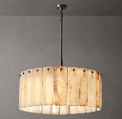 Solenne Natural Onyx Halo Chandelier