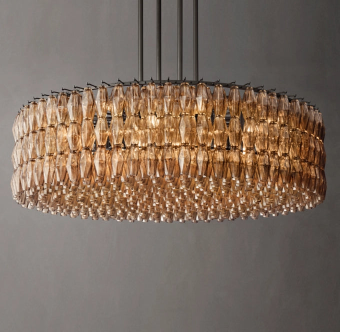 Sorella Smoked Glass Cascade Chandelier