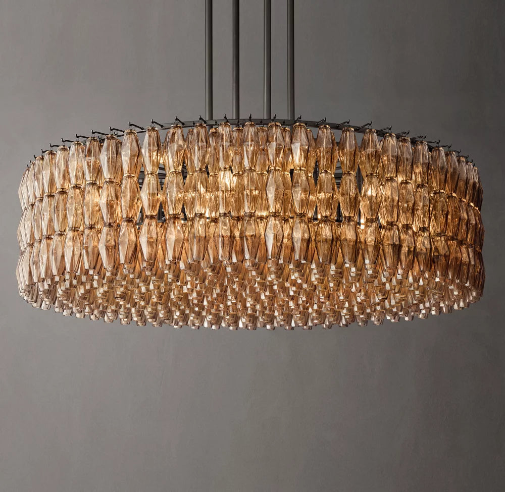 Sorella Smoked Glass Cascade Chandelier