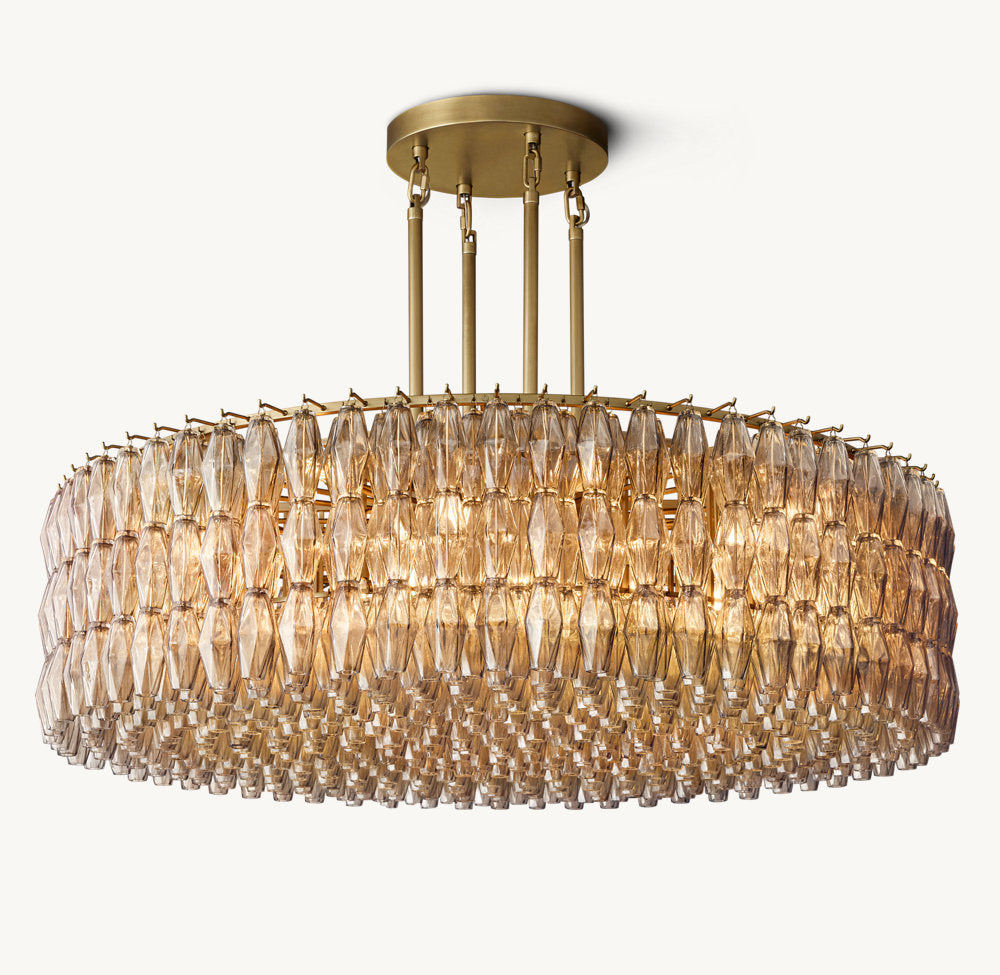 Sorella Smoked Glass Cascade Chandelier