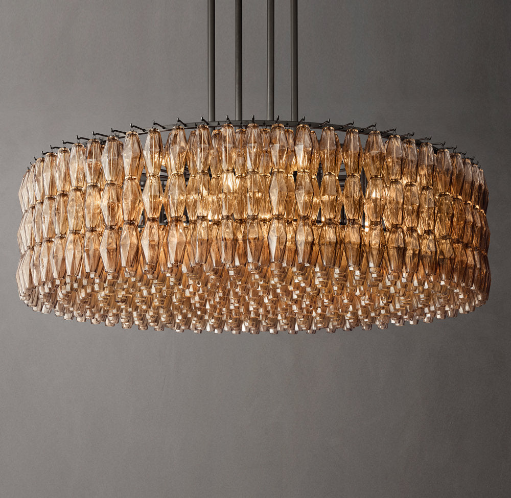 Sorella Smoked Glass Cascade Chandelier