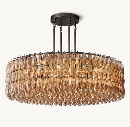 Sorella Smoked Glass Cascade Chandelier