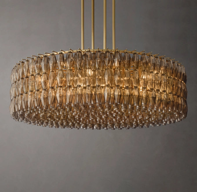 Sorella Smoked Glass Cascade Chandelier