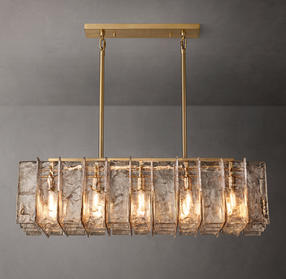 Tempestra Rippled Smoke Glass Chandelier