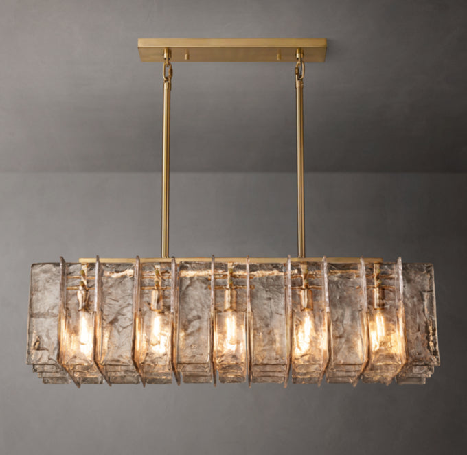 Tempestra Rippled Smoke Glass Chandelier