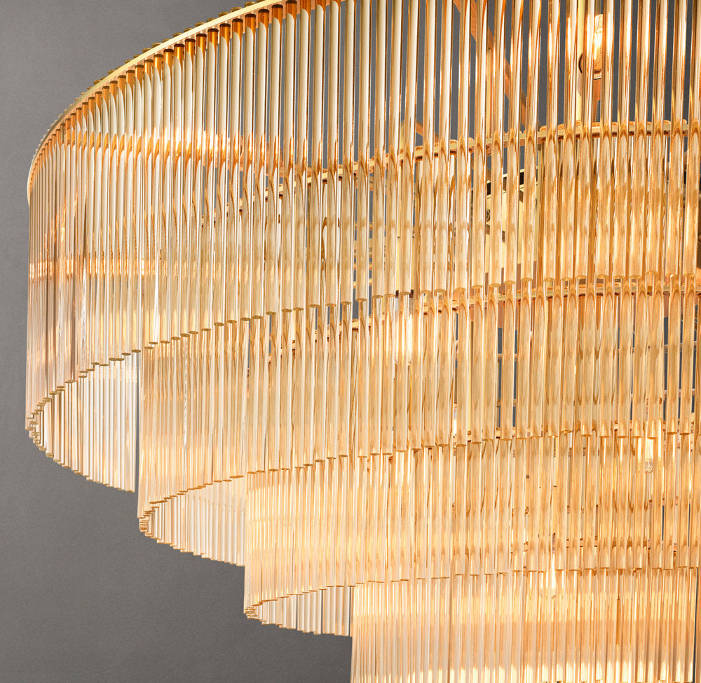 Valerio Carved Glass Rod Chandelier
