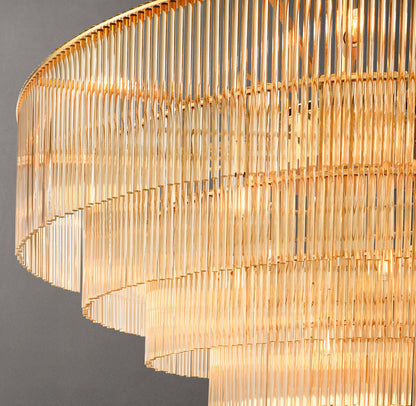 Valerio Carved Glass Rod Chandelier
