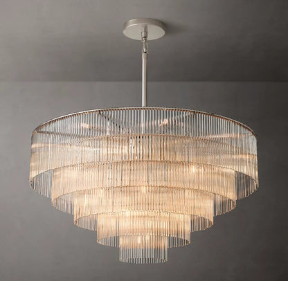 Valerio Carved Glass Rod Chandelier