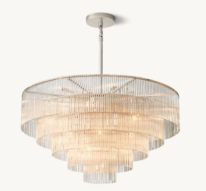 Valerio Carved Glass Rod Chandelier