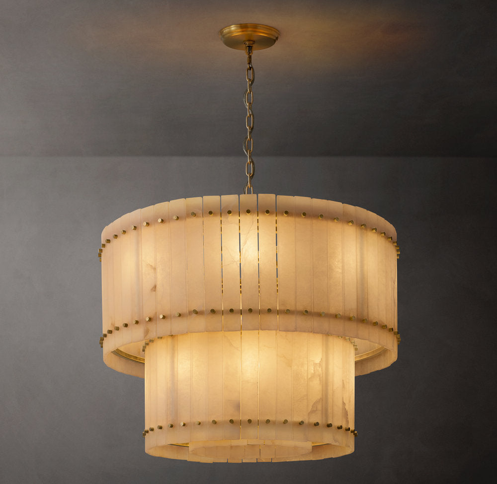 Verona Tiered Alabaster Cascade Chandelier