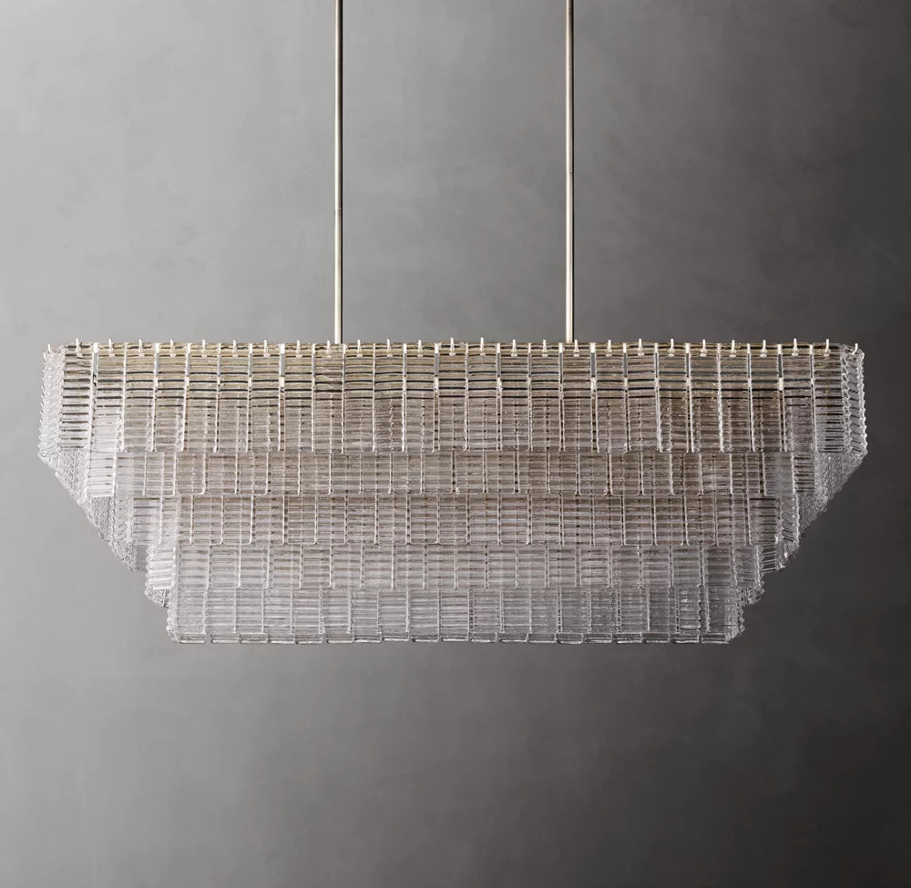 Vespera Textured Glass Linear Chandelier