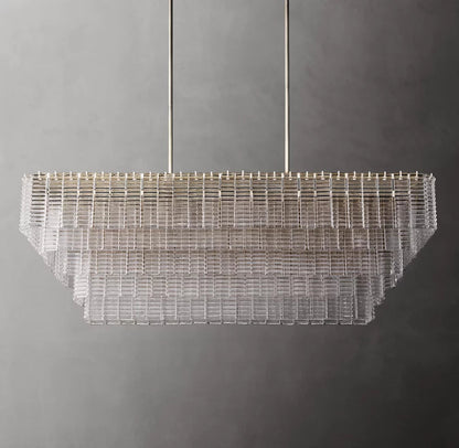 Vespera Textured Glass Linear Chandelier