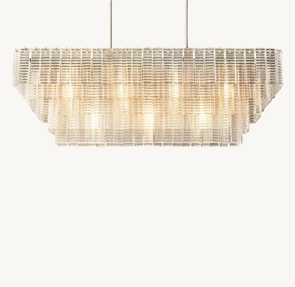 Vespera Textured Glass Linear Chandelier