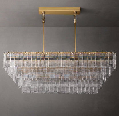 Vespera Textured Glass Linear Chandelier