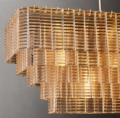 Vespera Textured Glass Linear Chandelier