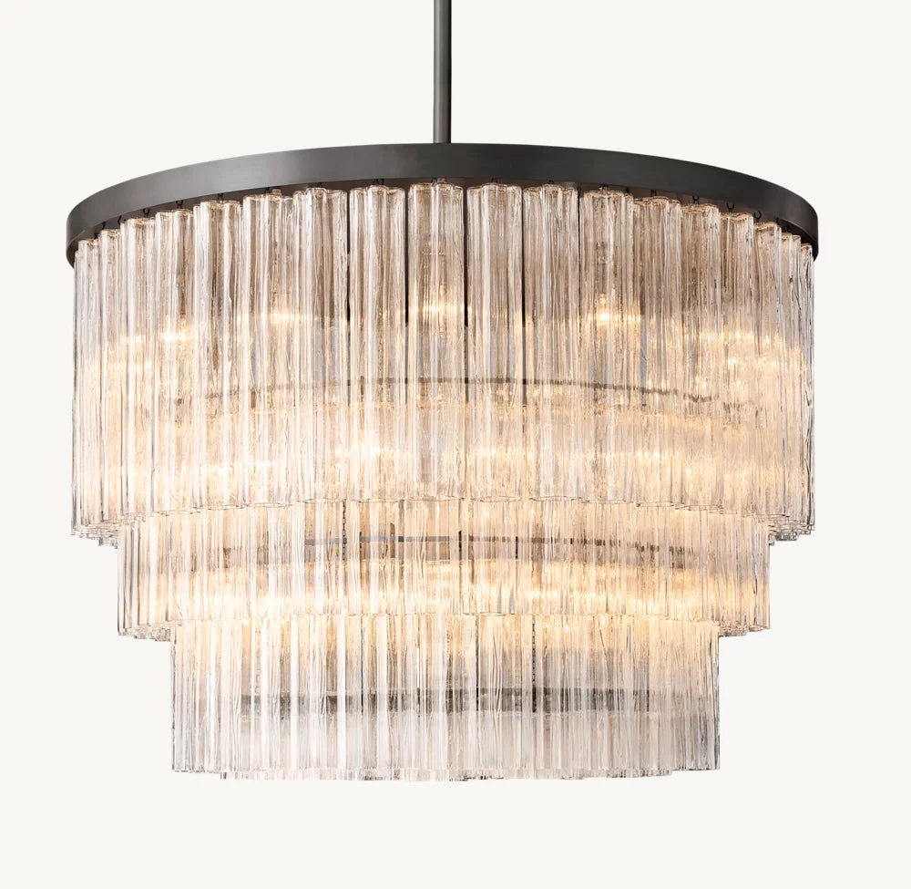 Vespera Three-Tier Glass Chandelier