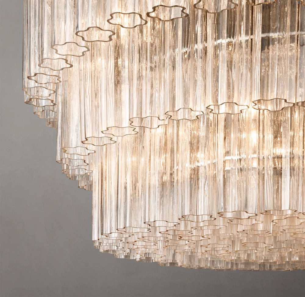 Vespera Three-Tier Glass Chandelier