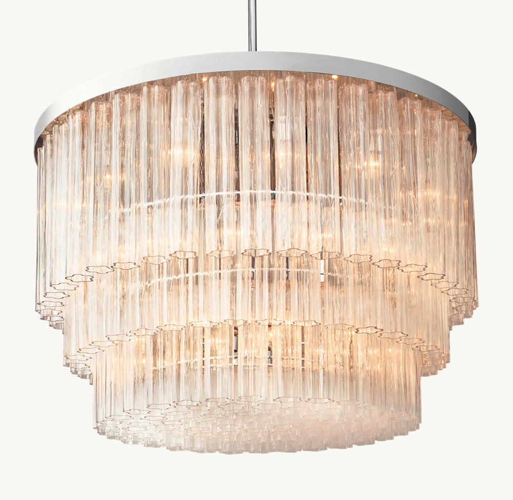 Vespera Three-Tier Glass Chandelier