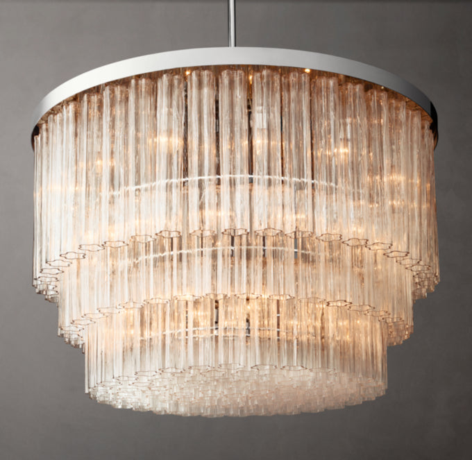 Vespera Three-Tier Glass Chandelier