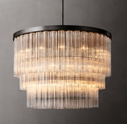 Vespera Three-Tier Glass Chandelier