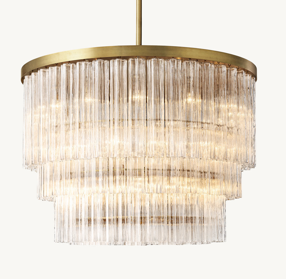 Vespera Three-Tier Glass Chandelier