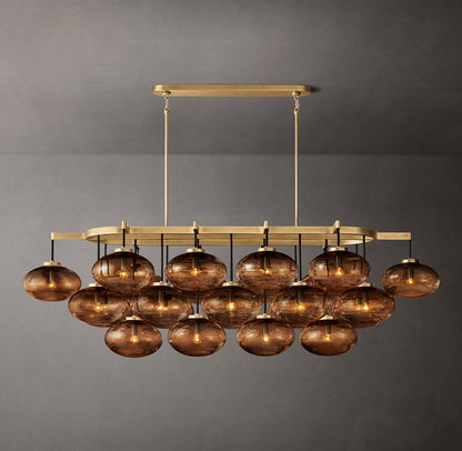 Virelai Amber Glass Globe Linear Chandelier
