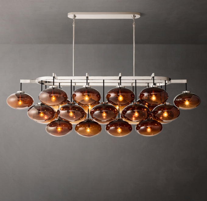 Virelai Amber Glass Globe Linear Chandelier